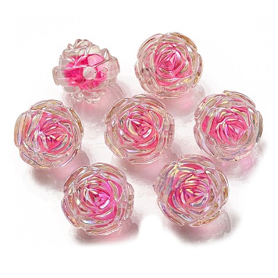 UV Plating Rainbow Iridescent Acrylic Beads LS-OACR-P010-20G-1