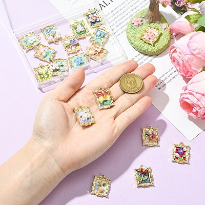 18Pcs 18 Styles Alloy Enamel Pendants FIND-CJ0008-86-1