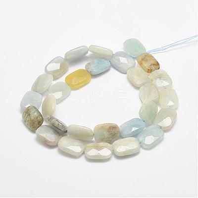 Natural Aquamarine Beads Strands G-F479-14-14x10mm-1