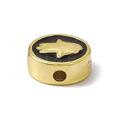 Real 18K Gold Plated Brass Enamel Beads KK-F814-05G-03-1