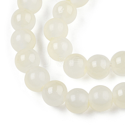 Baking Paint Imitation Jade Glass Round Bead Strands X1-DGLA-N003-8mm-03-1
