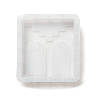 DIY Square with Rampart Pattern Candle Silicone Molds DIY-G113-09A-1