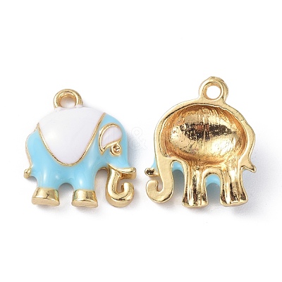 Elephant Alloy Enamel Pendants ENAM-B045-01LG-03-1