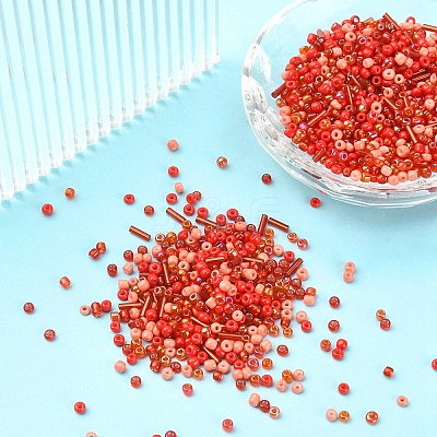 Opaque & Transparent Inside Colours Glass Seed Beads SEED-YW0002-17B-1