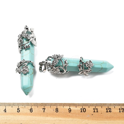 Synthetic Turquoise Big Pointed Pendants G-A172-16I-1
