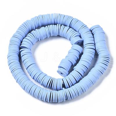 Flat Round Handmade Polymer Clay Beads CLAY-R067-10mm-32-1