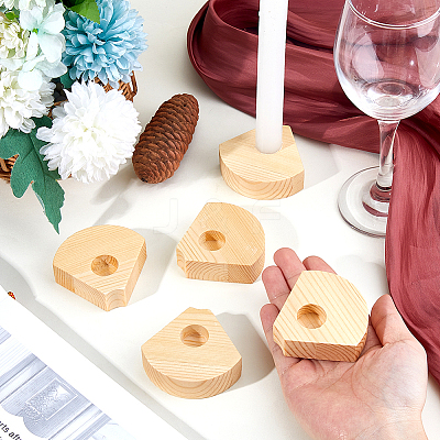 Wood Candle Holders AJEW-WH0314-540-1