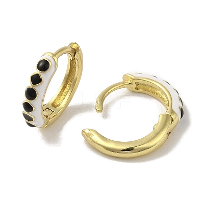 Brass Enamel Stud Earrings EJEW-R162-07G-1