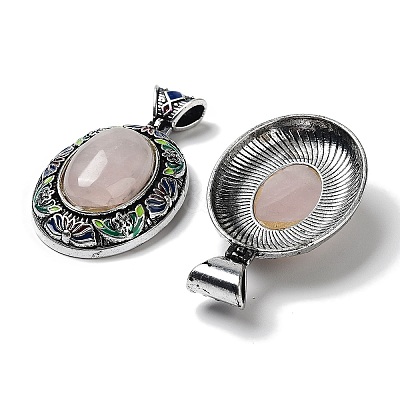 Natural Rose Quartz Pendants FIND-A041-01AS-06-1