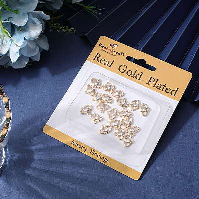 20Pcs Brass Micro Pave Cubic Zirconia Charms KK-BBC0019-07-1