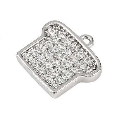 Brass Micro Pave Clear Cubic Zirconia Charms LS-KK-L238-18P-1
