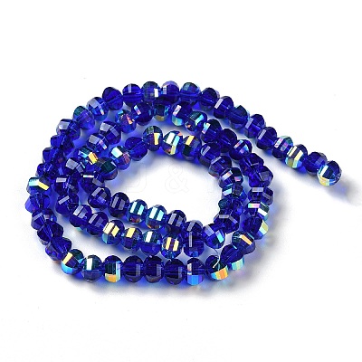Transparent Electroplate Glass Beads Strands GLAA-Q099-C01-07-1-1