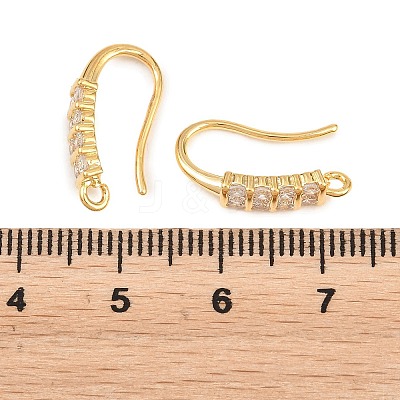 Brass Rhinestone Earring Hooks KK-C261-01D-G-1