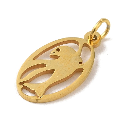 PVD Vacuum Plating 201 Stainless Steel Pendants STAS-E217-40G-1