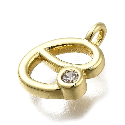 Brass Micro Pave Cubic Zirconia Pendants KK-B132-12G-E-1