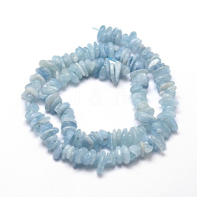 Natural Aquamarine Chip Beads Strands X-G-E271-96-1