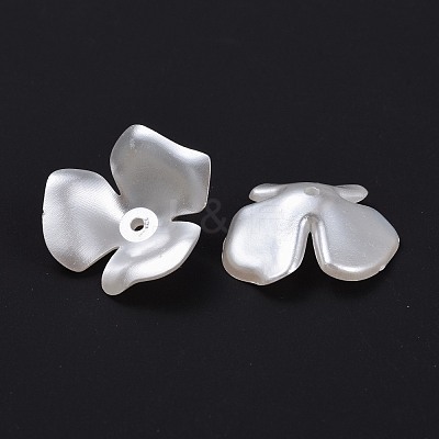 Flower Imitation Pearl Acrylic Bead Caps OACR-L004-7226-1
