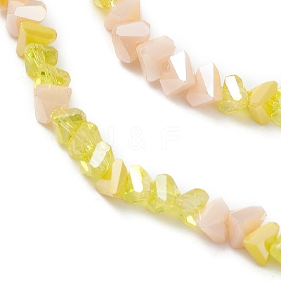 Gradient Color Electroplate Glass Bead Strands X1-GLAA-E042-02D-1