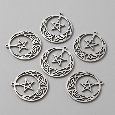 304 Stainless Steel Pendants STAS-WH0029-54P-1