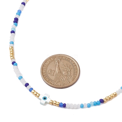 Glass Beaded Necklaces NJEW-JN04896-01-1