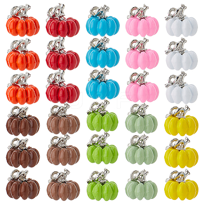 30Pcs 10 Colors Spray Painted Alloy Charms FIND-FH0011-37-1