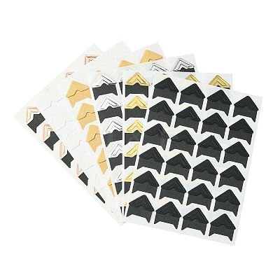 12Pcs 6 Styles Retro Hot Stamping Paper Photo Corner Self-Adhesive Stickers AJEW-CJ0001-53-1