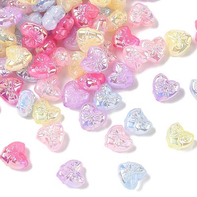 Luminous & UV Plating Opaque Acrylic Beads OACR-H053-05-1