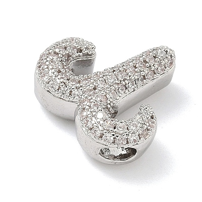Twelve Constellations Brass Micro Pave Clear Cubic Zirconia Pendants KK-G548-21P-1