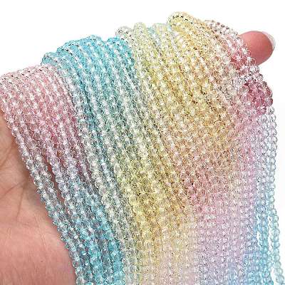 Transparent Painted Glass Beads Strands DGLA-A034-T3mm-A21-1