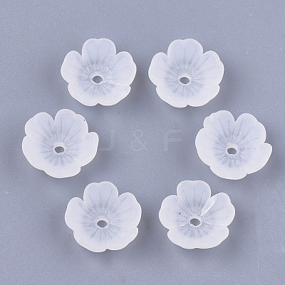5-Petal Transparent Acrylic Bead Caps X-FACR-T001-11-1