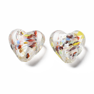 Handmade Lampwork Silver Foil Glass Beads FOIL-T005-01D-1