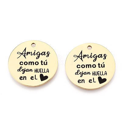 201 Stainless Steel Pendants STAS-T064-37G-30-1