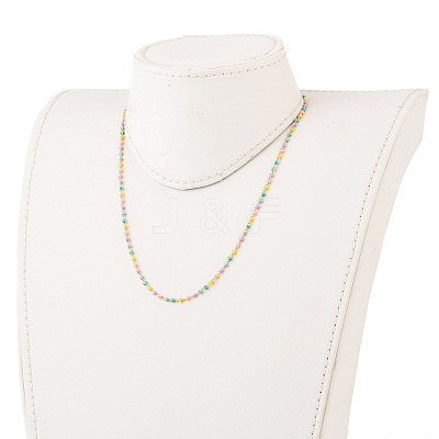 304 Stainless Steel Enamel Twisted Chain Necklaces NJEW-JN03154-1