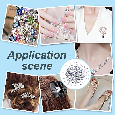400Pcs Imitation Taiwan Acrylic Rhinestone Cabochons GACR-HY0001-01-1