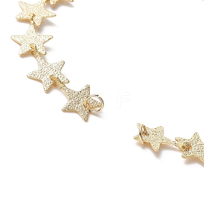 Brass Star Link Chain Bracelet Making AJEW-JB01150-01-1