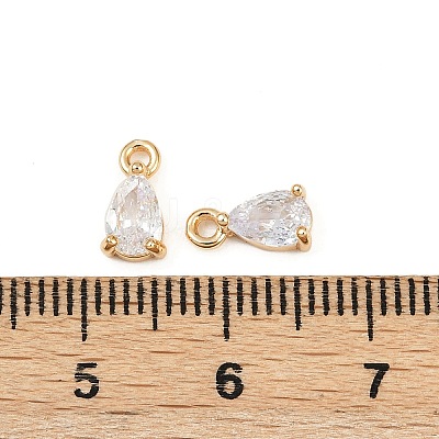 Brass Micro Pave Cubic Zirconia Pendants X-KK-K374-07G-03-1