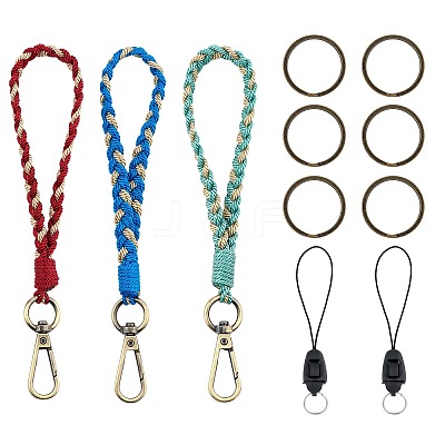 3Pcs Boho Macrame Wristlet Keychain Keying KEYC-SW00004-09-1