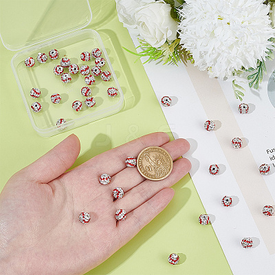 20Pcs Handmade Polymer Clay Rhinestone Beads CLAY-OC0001-12A-1