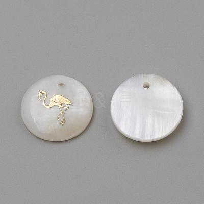 Freshwater Shell Pendants SHEL-Q010-003G-1