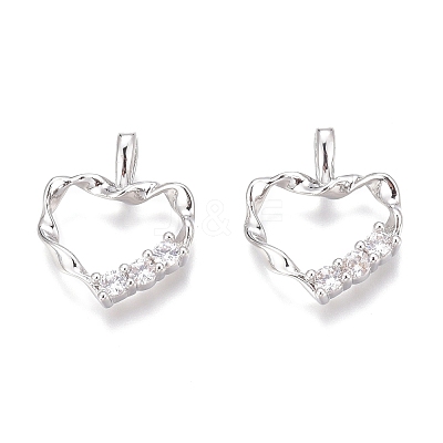 Brass Micro Pave Clear Cubic Zirconia Charms ZIRC-O035-28P-1