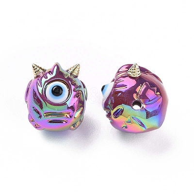 UV Plating Rainbow Iridescent Acrylic Beads OACR-A018-03C-1