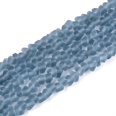Frosted Transparent Glass Beads Strands GLAA-N016-4mm-29-1