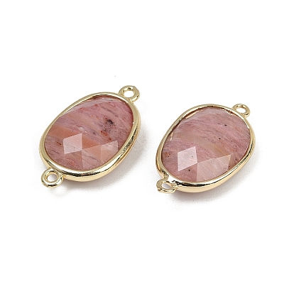 Natural Rhodonite Faceted Connector Charms G-K347-11G-17-1