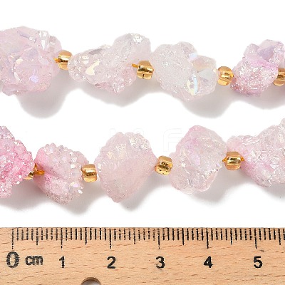 Electroplated Natural Druzy Agate Beads Strands G-G289-02A-1
