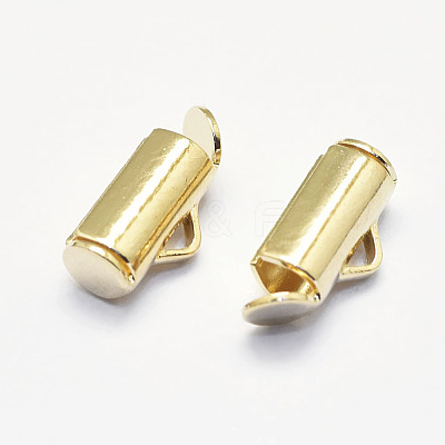Long-Lasting Plated Brass Slide On End Clasps KK-K193-119G-NF-1