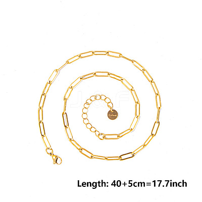 4MM Unisex 304 Stainless Steel Paperclip Chains Necklaces AU9647-2-1