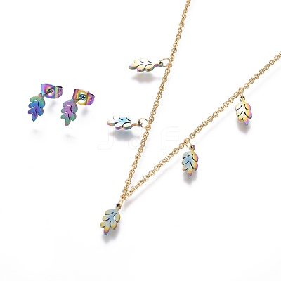 304 Stainless Steel Jewelry Sets SJEW-F210-14G-1