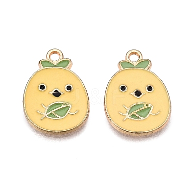 Rack Plating Alloy Enamel Pendants ENAM-T020-13-RS-1