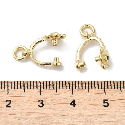Brass Cubic Zirconia Ice Pick Pinch Bails KK-Q793-21G-1