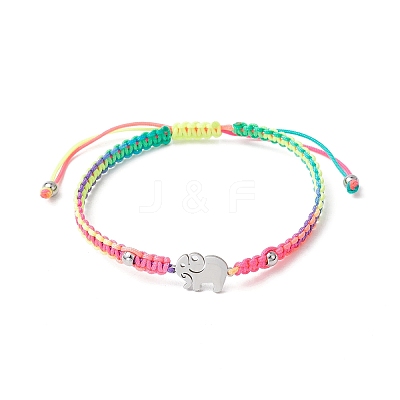 Braided Nylon Cord Adjustable Bracelets BJEW-JB11597-04-1